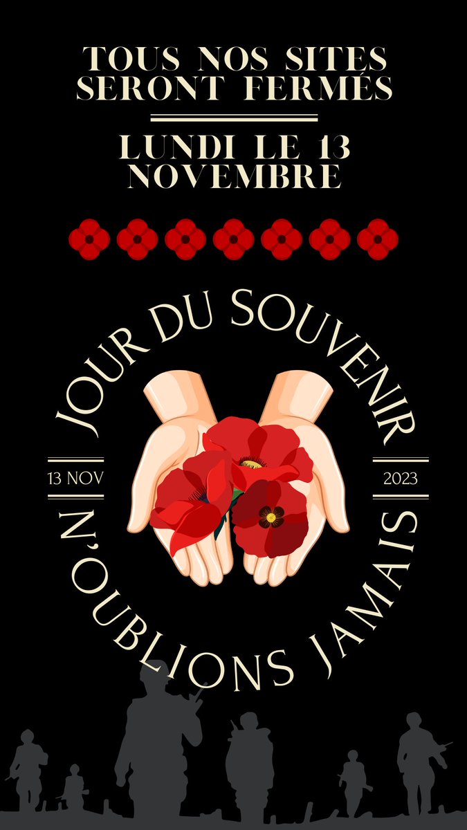 Tous les sites de cotravail GC seront fermés lundi le 13 novembre 2023 en raison du jour du souvenir. 
N'oublions jamais.