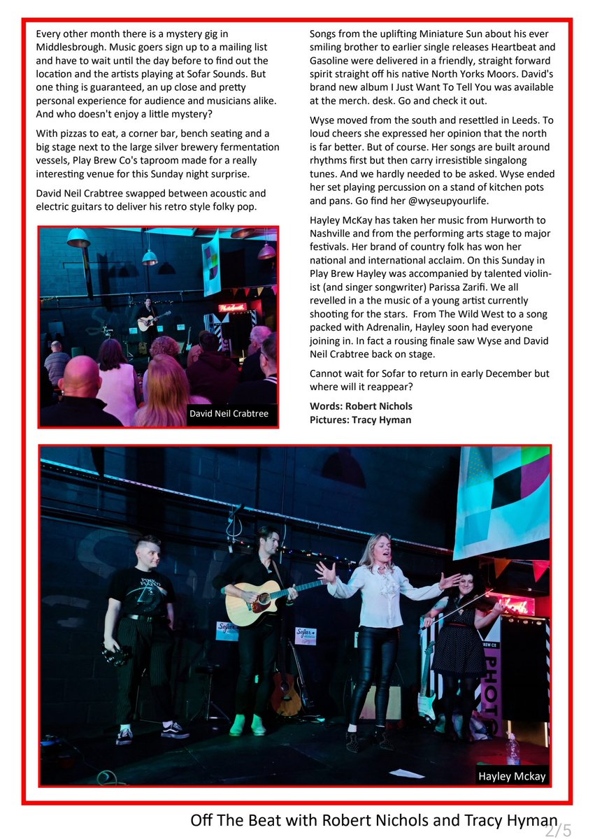 If you haven't clicked the link yet, here is last week's Off The Beat #14.
Review of Hark! The Sound of Stories and Sofar Sounds Middlesbrough.

issuu.com/offthebeat/doc…