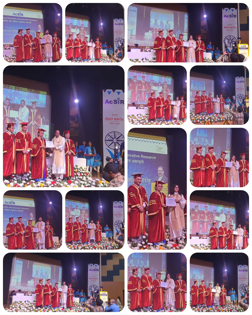 1/3
Fourteen CSIR-IHBT students were awarded with their Ph.D. degrees in the seventh convocation of the Academy of Scientific and Innovative Research (AcSIR) conducted on 7th November 2023 in New Delhi.
