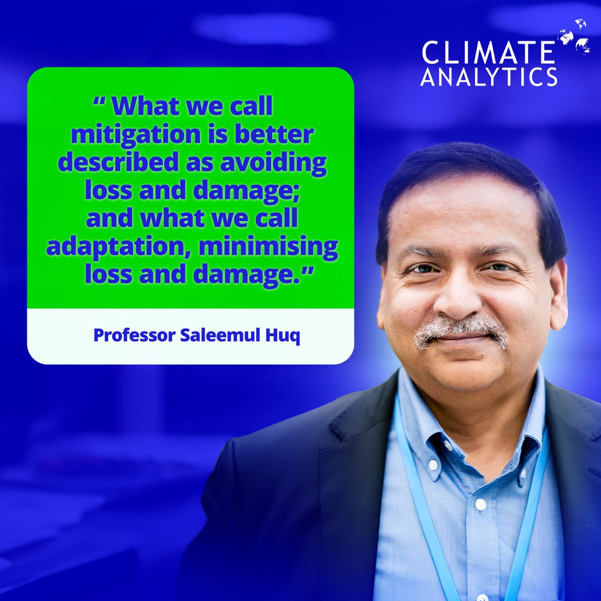 As a stalwart defender of the vulnerable, Professor #SaleemulHuq consistently advocated for #climatejustice and called for greater advances in adaptation to #climatechange.

Read his insights on understanding the concepts of #LossAndDamage &amp; #Adaptation:

tinyurl.com/bdhkb49v