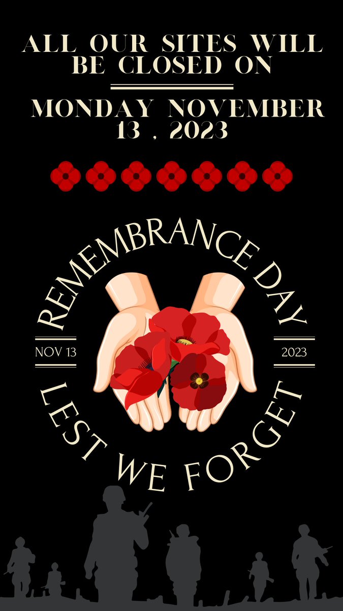 All GC coworking sites will be closed Monday, November 13th, 2023, for Remembrance Day. 
Lest we forget.