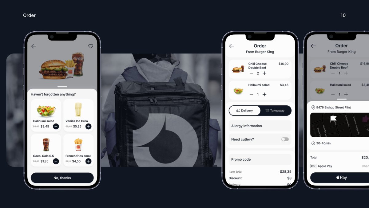 W3Forge's tweet photo. Food delivery made accessible 🍣📱

Ordering food delivery is something that became an everyday routine for many people in the world. And while the process of ordering food may appear not so complicated, many apps used by restaurants and cafes can be hard to access by an older audience and miss the crucial features, like order editing and contacting the courier.

We provided a small research, speaking with a group of everyday users of delivery apps, and outlined the project goal: to create a food delivery app with simple and flexible design accessible by everyone, featuring easy access to key order information and allowing making changes to the order or contacting support just within a few taps.

To achieve this goal, we used design solutions that guide the user through every step of ordering their meals and made all the interactive elements self-explanatory to eliminate confusion from interacting with the app. 

Using our survey data we have integrated easily accessible options for modifying the order, allowing quick adding or removing items from the order, and added an option to communicate with support in-app through the messaging system within the application.

Through these stages we have helped to create an accessible app for food delivery service that boosts the user experience and allows more people to enjoy the process of choosing their favourite meal. 

Follow us for more showcases and if you need a carefully crafted app for achieving your unique set of goals, contact us at info@w3-forge.com

And if this project brings you inspiration, you can find the full case description in our Behance: https://t.co/OD5ViGF0dQ

W3F out 📡