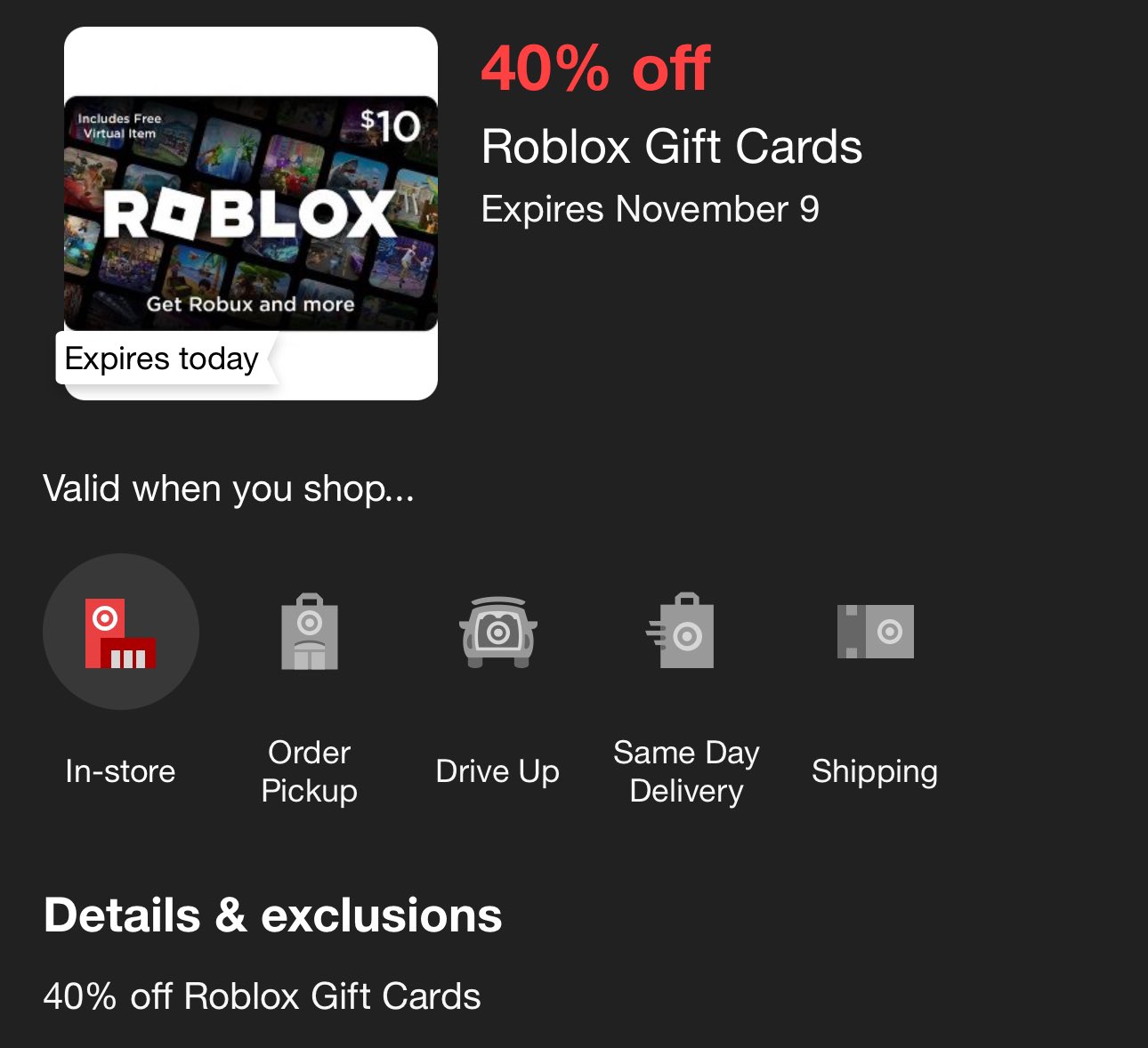 Roblox Gift Card : Target