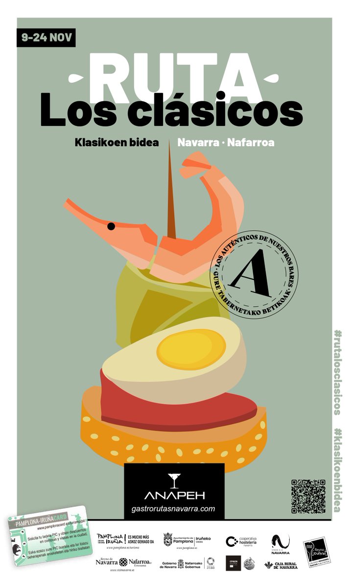 #rutalosclasicos #klasikoenbidea 😍
Desde hoy hasta el 24 de noviembre lo mejor de cada casa en una ruta gastronómica 📷
Todo sobre esta nueva #gastroruta que arrasa por todo Navarra 🔍 anapeh.com/mas-de-60-bare…
Gaurtik azaroaren 24ra, etxe bakoitzeko onena🥰