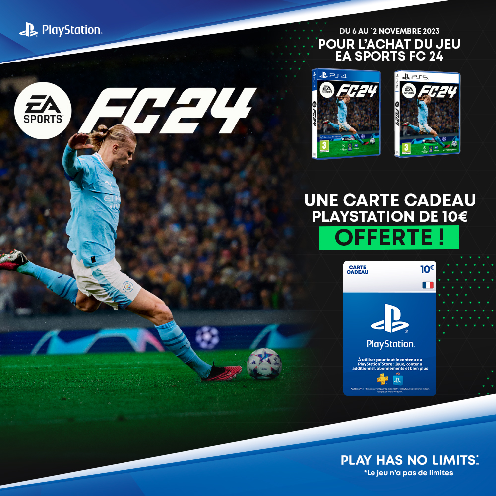 Offre exceptionnelle : 120 € de remise sur le pack PS5 + EA Sports FC 24  chez Micromania !