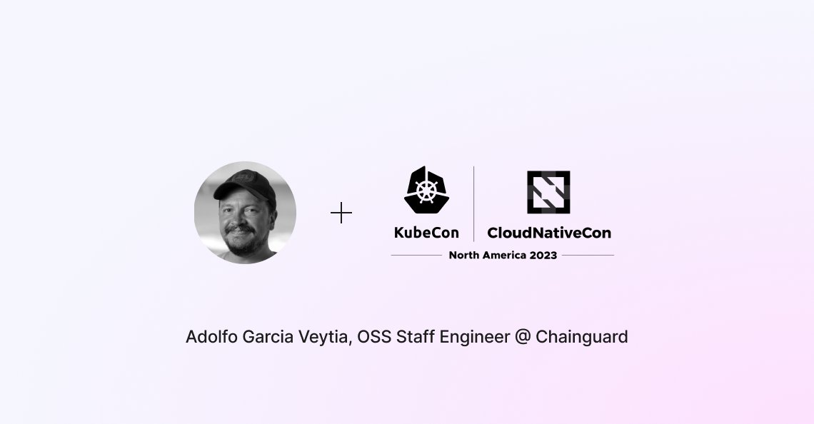 🗣️ Speakers @ #Kubecon: THURS 11/9 ☸️ @puerco 📚 Real-World Knative: Success Stories from Production Environments 2:55 pm - 3:30 pm CT @ W192 💪 Releasing Kubernetes and Beyond: Flexible and Fast Delivery of Packages 4:00 pm - 4:35 pm CT @W196ab get.chainguard.dev/kubecon-na-202…