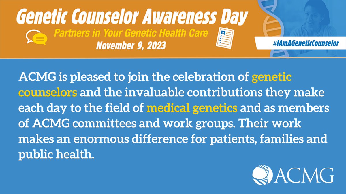 ACMG (@theacmg) on Twitter photo ACMG thanks genetic counselors for the contributions they make to the field of #medicalgenetics & ACMG committees & work groups. They make an enormous difference for patients, families & public health. #IAmAGeneticCounselor #MedicalGeneticsAwareness <a href="/GeneticCouns/">Genetic Counselors</a> ACMG thanks genetic counselors for the contributions they make to the field of #medicalgenetics & ACMG committees & work groups. They make an enormous difference for patients, families & public health. #IAmAGeneticCounselor #MedicalGeneticsAwareness <a href="/GeneticCouns/">Genetic Counselors</a>