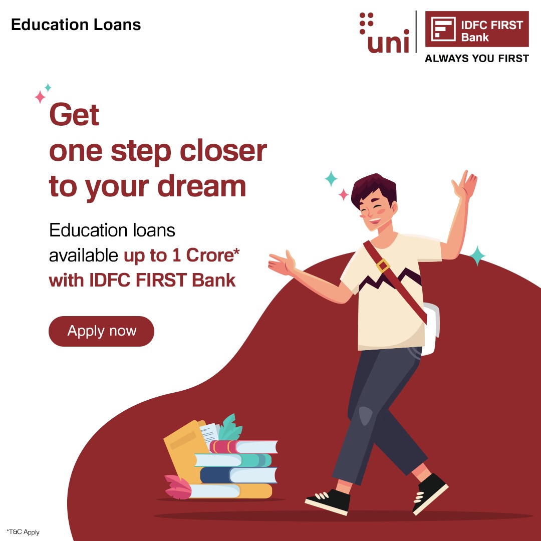 IDFC FIRST Bank Education Loans are your turbocharged ticket to a brighter future. Let s make your educational journey as smooth as a straight A report card To know more click https t IDFC FIRST Bank Education Loans are your turbocharged ticket to a brighter future