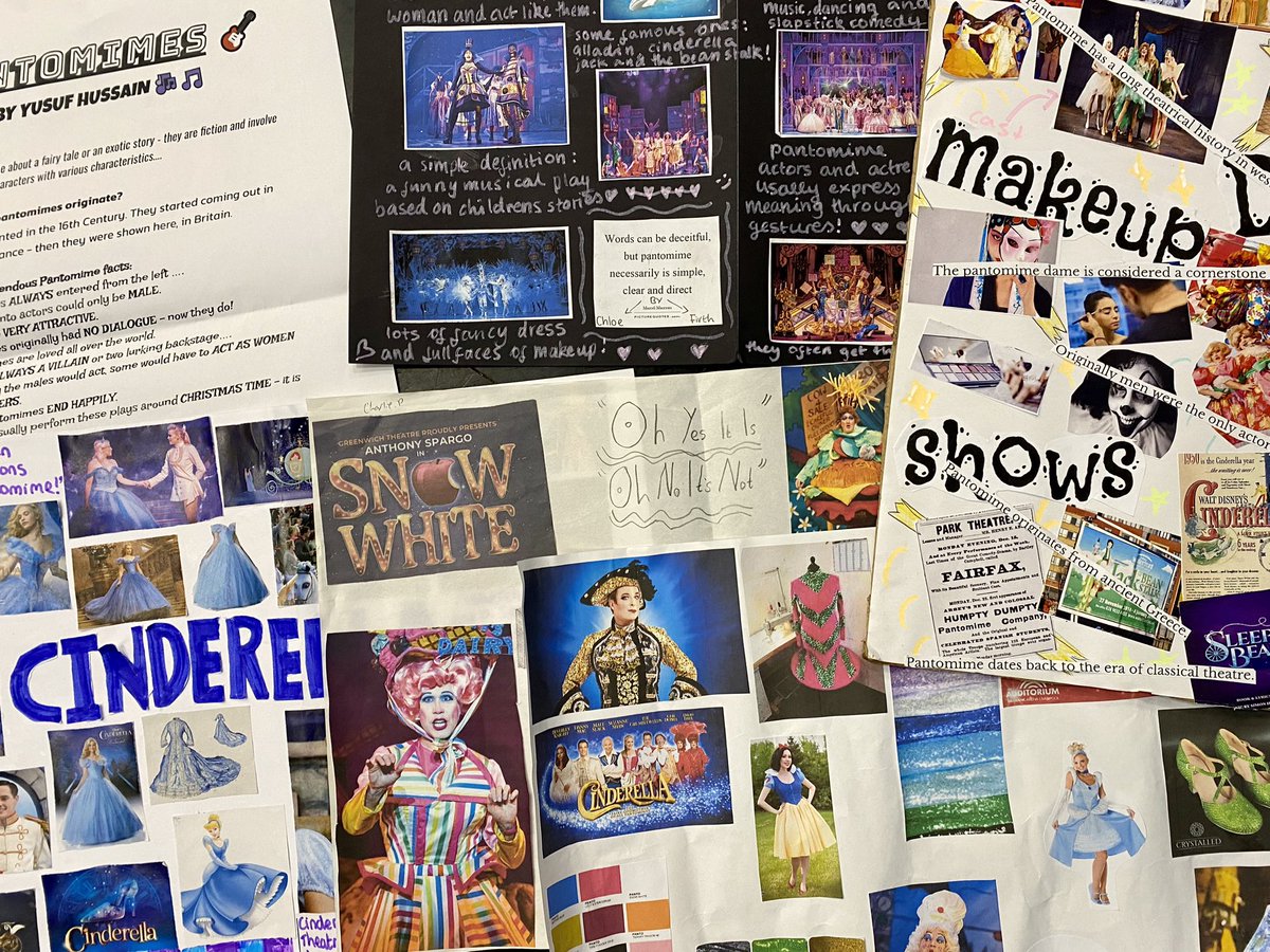 RodingDrama's tweet image. It’s that time of year when the Y7 panto mood boards are coming in! Oh no it isn’t! Oh yes it is! #TeamDrama @RodingValleyHS