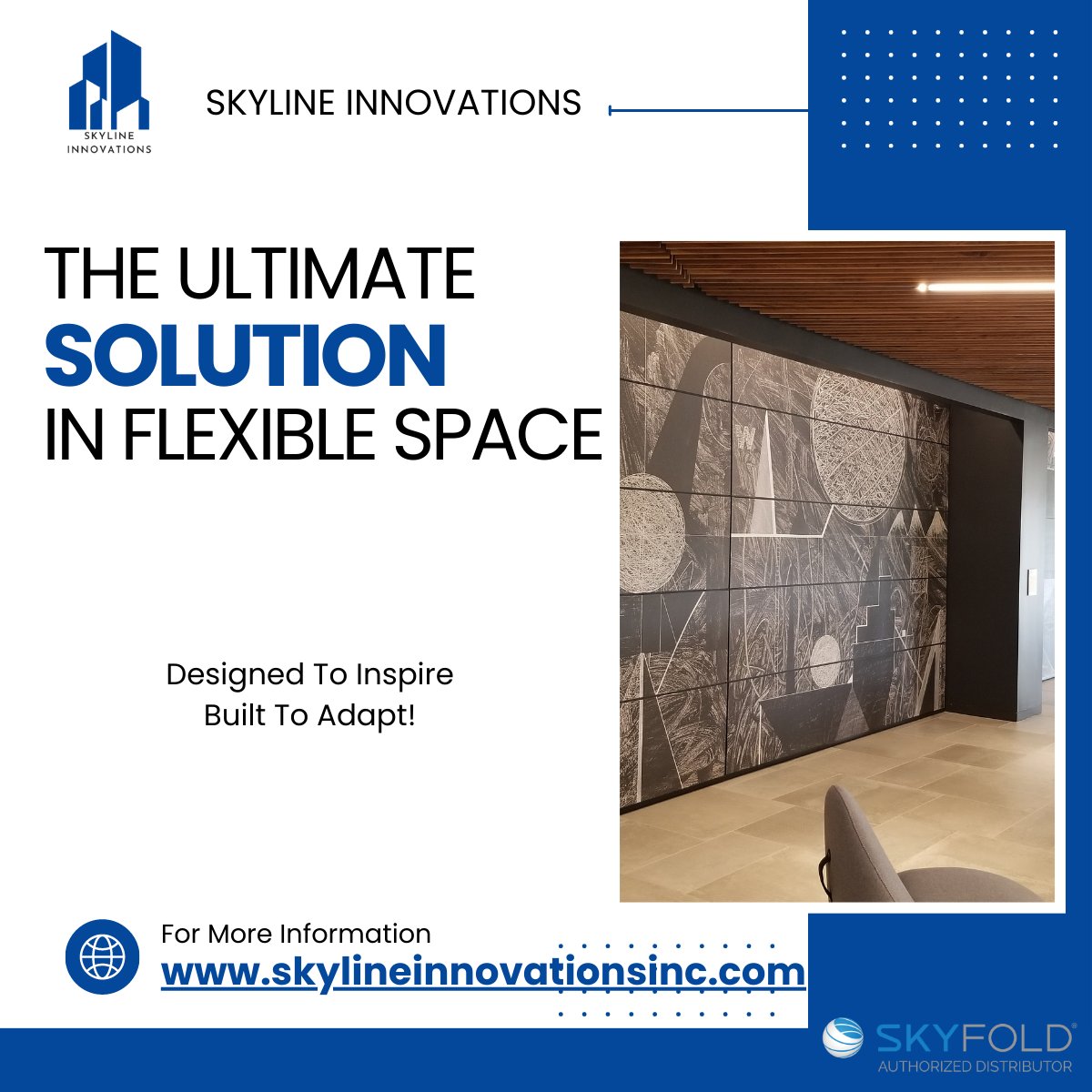 Seeking inspired design while also needing a flexible space? With Skyfold, you can truly have it all! skylineinnovationsinc.com #innovation #design #education #hotelsandmotels #collegesanduniversities #architecture