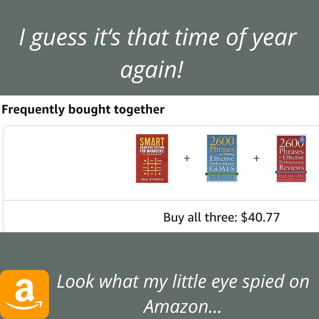 evolution_ary's tweet photo. How do I know end-of-year is coming?  Sales of SMART Objective Setting tick up.  Looks like it's not just my book. If objective setting is looming on your horizon, pick up a book today.  

 #endoftheyear #SMARTObjectiveSetting #managers #goalsetting #leadership #managementbook https://t.co/TqhDsFqTh1