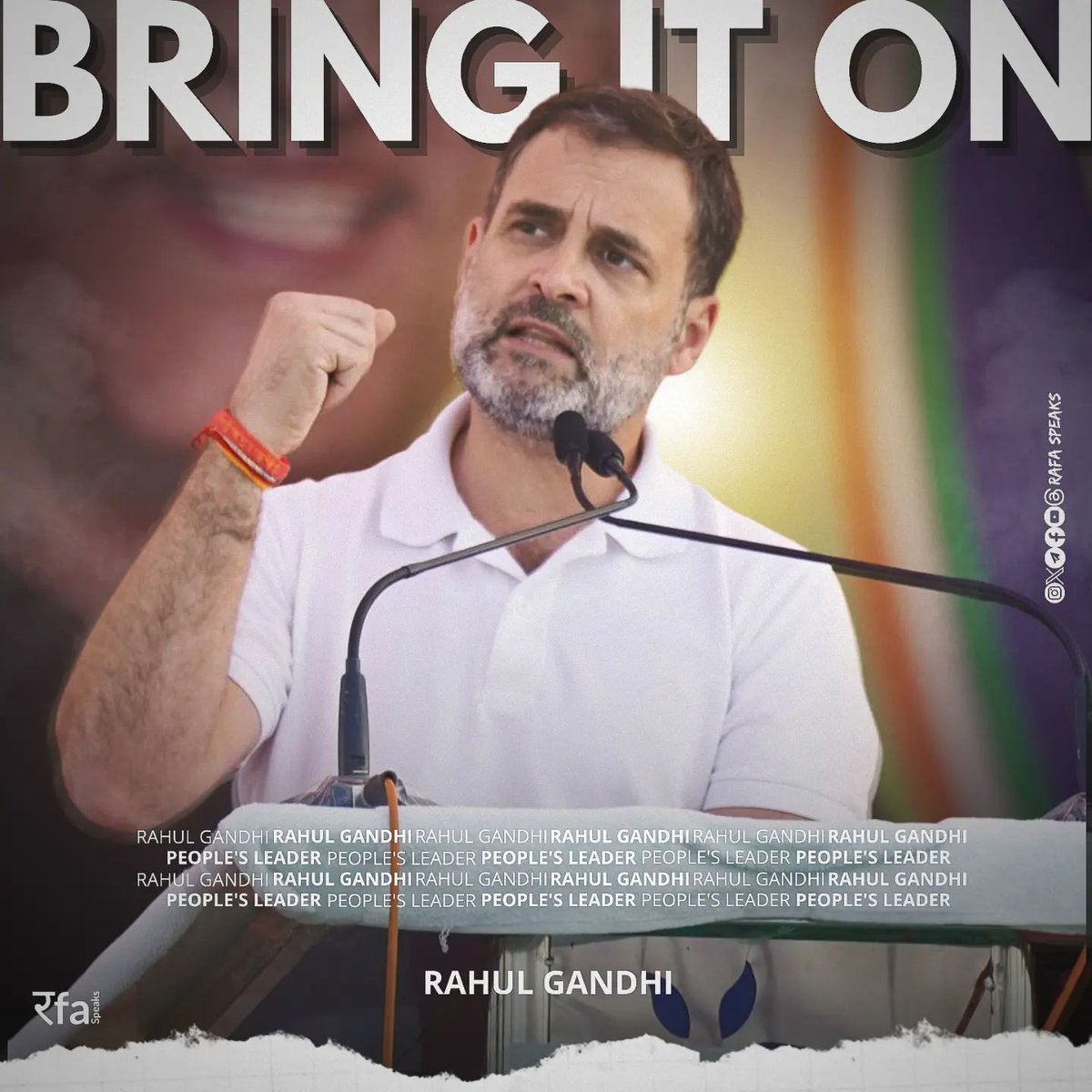 Bring it on...🤌🏽
People's Leader: Rahul Gandhi ✨❤️‍🩹

#rahulgandhi #peoplesleader  #love #poster #india