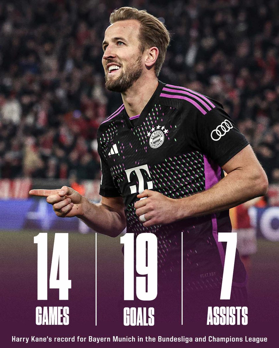 Harry Kane has been involved in a goal every 47 minutes for Bayern Munich in the Bundesliga and Champions League 🔥