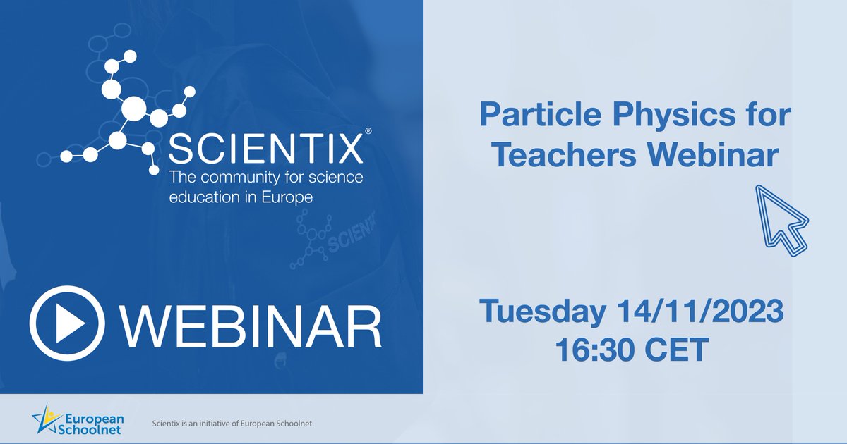 stemalliance_eu's tweet photo. 🎓Are you a teacher passionate about science? 🧪✨ Join us for the webinar “Particle Physics for Teachers” with #Scientix Ambassador @MyFavExperiment! 🌐
🌟 Learn, explore, and bring the magic of particle physics to your students! Register here: https://t.co/WKe4YQqTX7 https://t.co/Fx8YWRFVXL