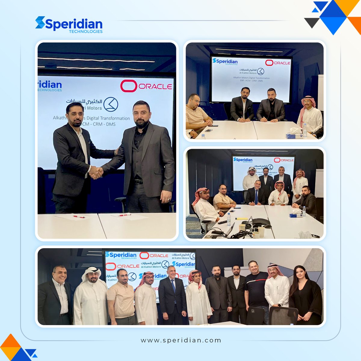 speridian's tweet image. Speridian signs @Oracle ERP, CX and Dealer Management Solutions with @alkathirimotors, paving the way for their remarkable digital transformation journey: linkedin.com/feed/update/ur…
#DigitalTransformation #OracleImplementation #Innovation #SuccessStory #Speridian #AlkathiriMotors