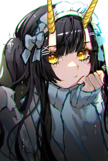 「black hair chromatic aberration」 illustration images(Latest)