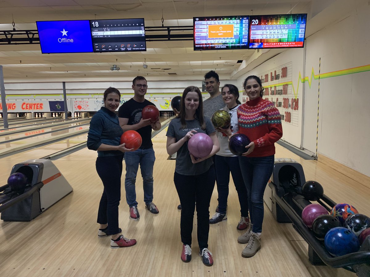 Bowling with group to distress from a busy semester. We missed those who couldn’t join.  🥰