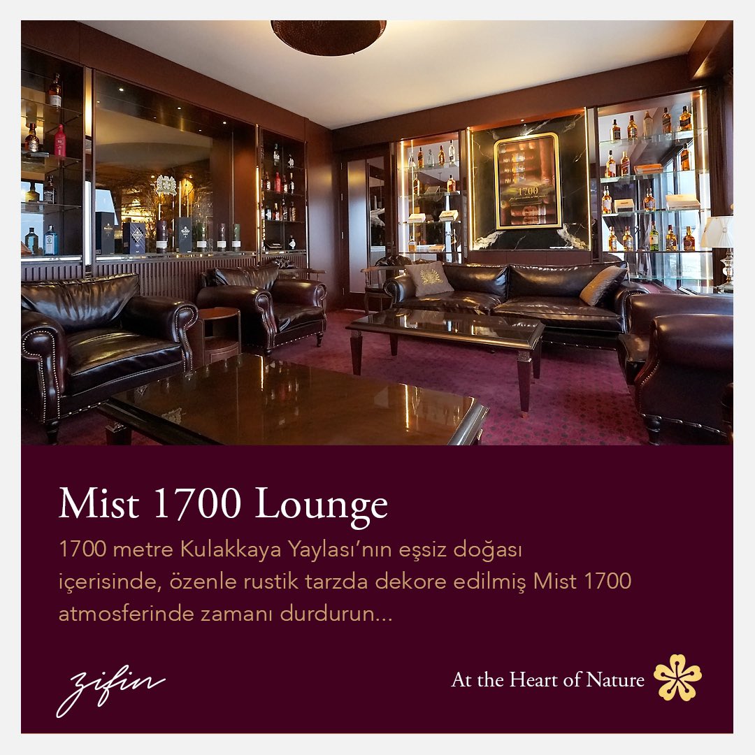 Mist 1700 Lounge ! 

1700 metre yüksekliğe sahip Kulakkaya Yaylası’nın eşsiz doğası içerisinde özenle rustik tarzda dekore edilmiş Mist 1700 atmosferinde zamanı durdurun.

#AtTheHeartOfNature #ZifinHotel #Mist1700