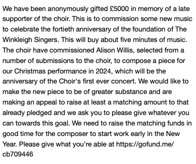 TheWinkleighs's tweet photo. We're about to celbrate 40 years of singing together. Please help us with our new commission at https://t.co/m6DC0vQNT3 https://t.co/hKoQLervm7
