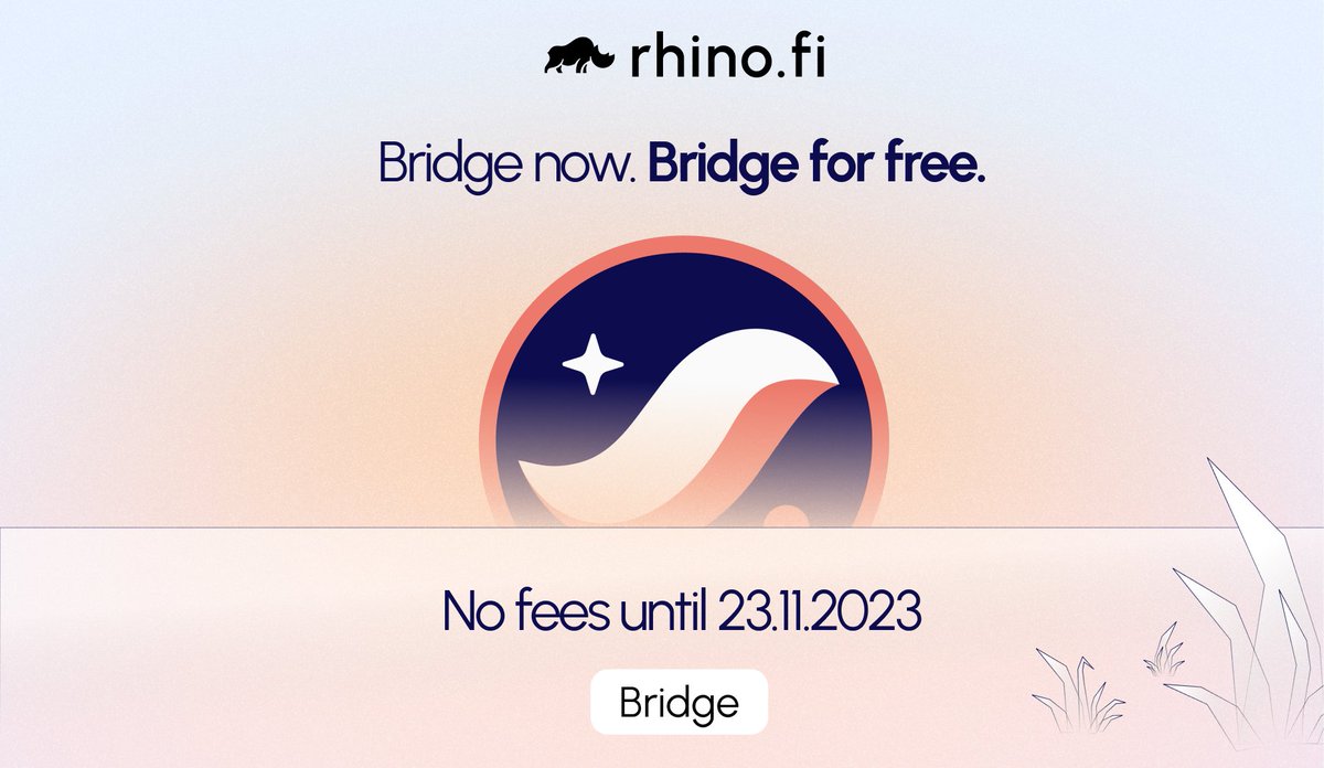 rhino.fi (@rhinofi) on Twitter photo โฐIts Starknet Time โฐ
Our super-fast bridge is now LIVE on <a href="/Starknet/">Starknet ๐บ๐ฑ</a> , connecting you from 14 different EVM networks ๐
++ Enjoy FREE bridging for the next 2 weeks! ++
Explorers can snag an exclusive OAT, powered by <a href="/Galxe/">Galxe</a>.
Bridge now ๐ app.rhino.fi/bridge?token=Eโฆ โฐIts Starknet Time โฐ
Our super-fast bridge is now LIVE on <a href="/Starknet/">Starknet ๐บ๐ฑ</a> , connecting you from 14 different EVM networks ๐
++ Enjoy FREE bridging for the next 2 weeks! ++
Explorers can snag an exclusive OAT, powered by <a href="/Galxe/">Galxe</a>.
Bridge now ๐ app.rhino.fi/bridge?token=Eโฆ