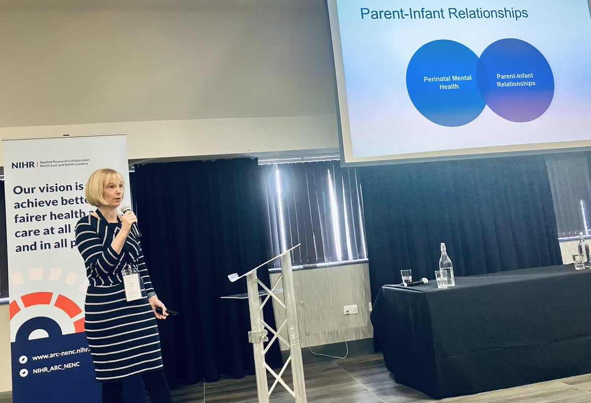 Our featured afternoon presentation is from @BroniaArnott - discussing the importance of supporting good infant mental health in the @first1001days as a foundation for future mental & physical wellbeing #MentalHealthNENC