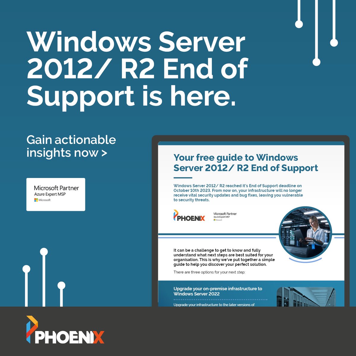 PhoenixYork's tweet image. It’s happened: Windows Server 2012/ R2 End of Support ⚠️

Don’t worry, we’re here to help. Explore your options and recommended next steps now 👉  hubs.ly/Q028hX3z0

#WindowsServer2012 #EndOfSupport