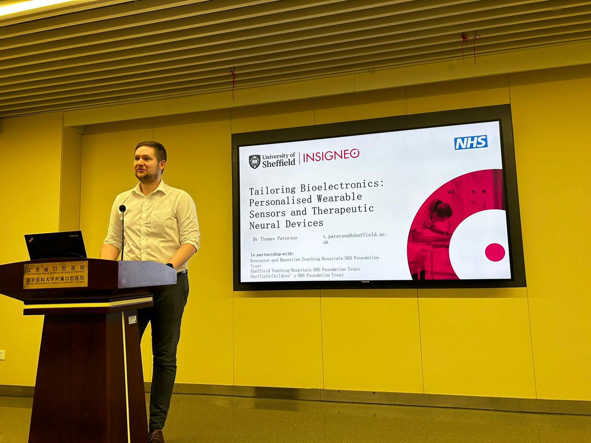 SciPaterson's tweet photo. During our visit @microshep, @OiHollie, and I presented our respective research on infected skin models, chronic wound healing and bioelectronics to students and staff at Nanjing Medical University. Thank you to our hosts for having us! @ShefDentistry https://t.co/pYCoojjsWy
