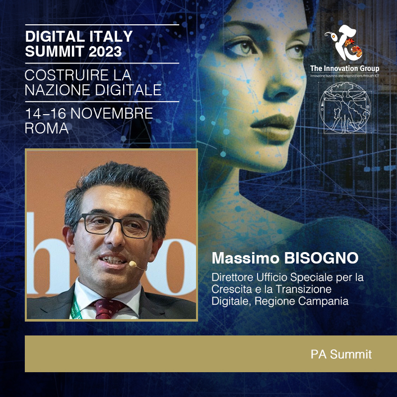 .<a href="/masbis/">Massimo Bisogno</a>, Direttore Ufficio Speciale per la Crescita e la Transizione Digitale, <a href="/Reg_Campania/">Regione Campania</a>, è tra gli autorevoli speaker del Digital Italy Summit. Prende parte al "PA Summit" - 16 novembre, 09.00-11.00, Roma.

Scopri di più e registrati bit.ly/3snhqgQ

#TIGdigitaly