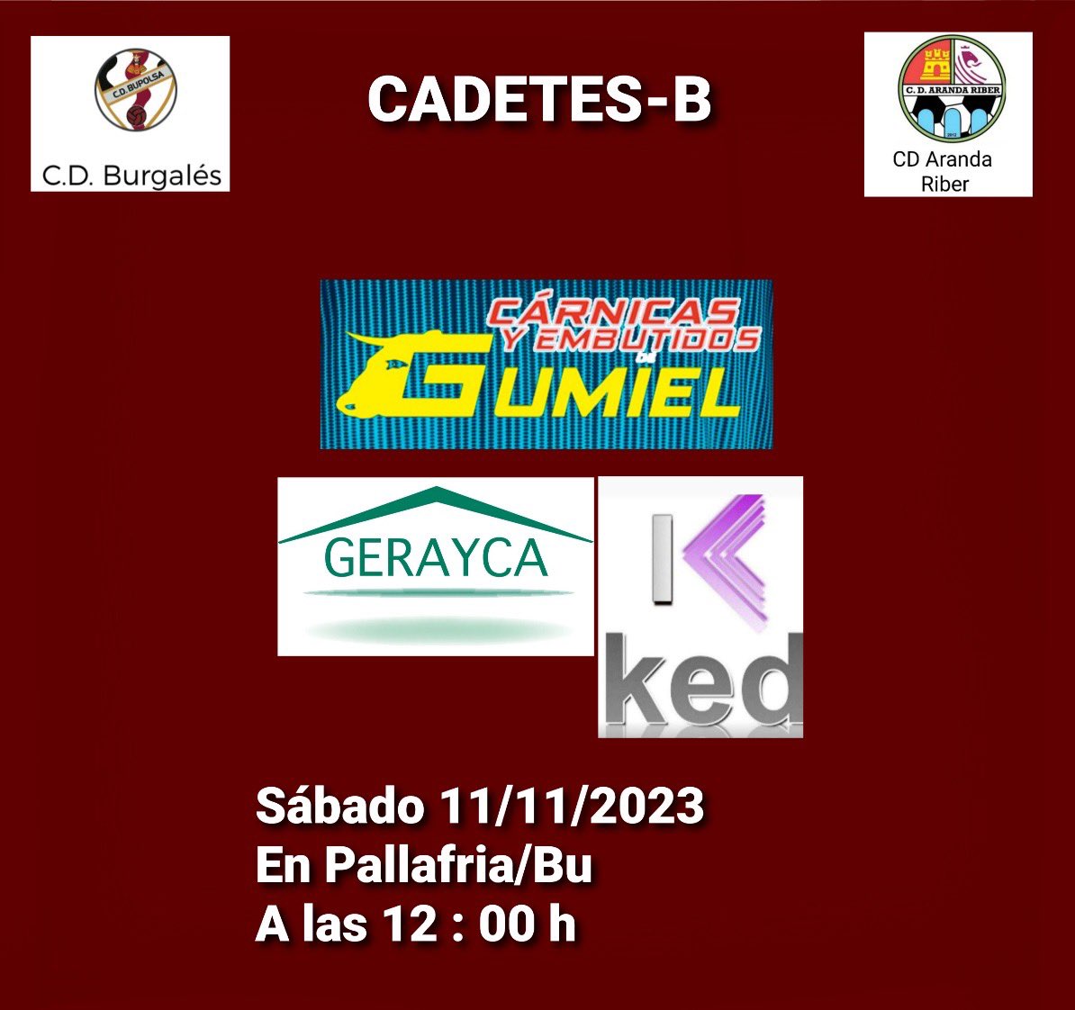 RiberCD's tweet photo. Horarios de la próxima jornada de liga 
@cdburgales @GSK_ES 
#bodilog  #gerayca  #aúpariber @RiberCD https://t.co/k2xDteu4Sr
