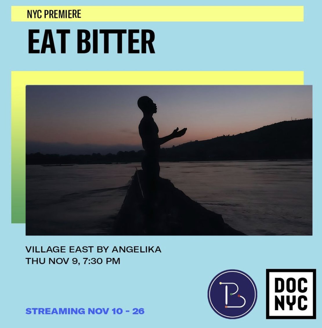 Join us tonight! 7.30pm, Village East By Angelika @chickeneggpics @IEFTA_Org @FordFoundation @sundanceorg @HotDocs @AADocNetwork @blindianproject @AfricanFilmFest @DOCNYCfest