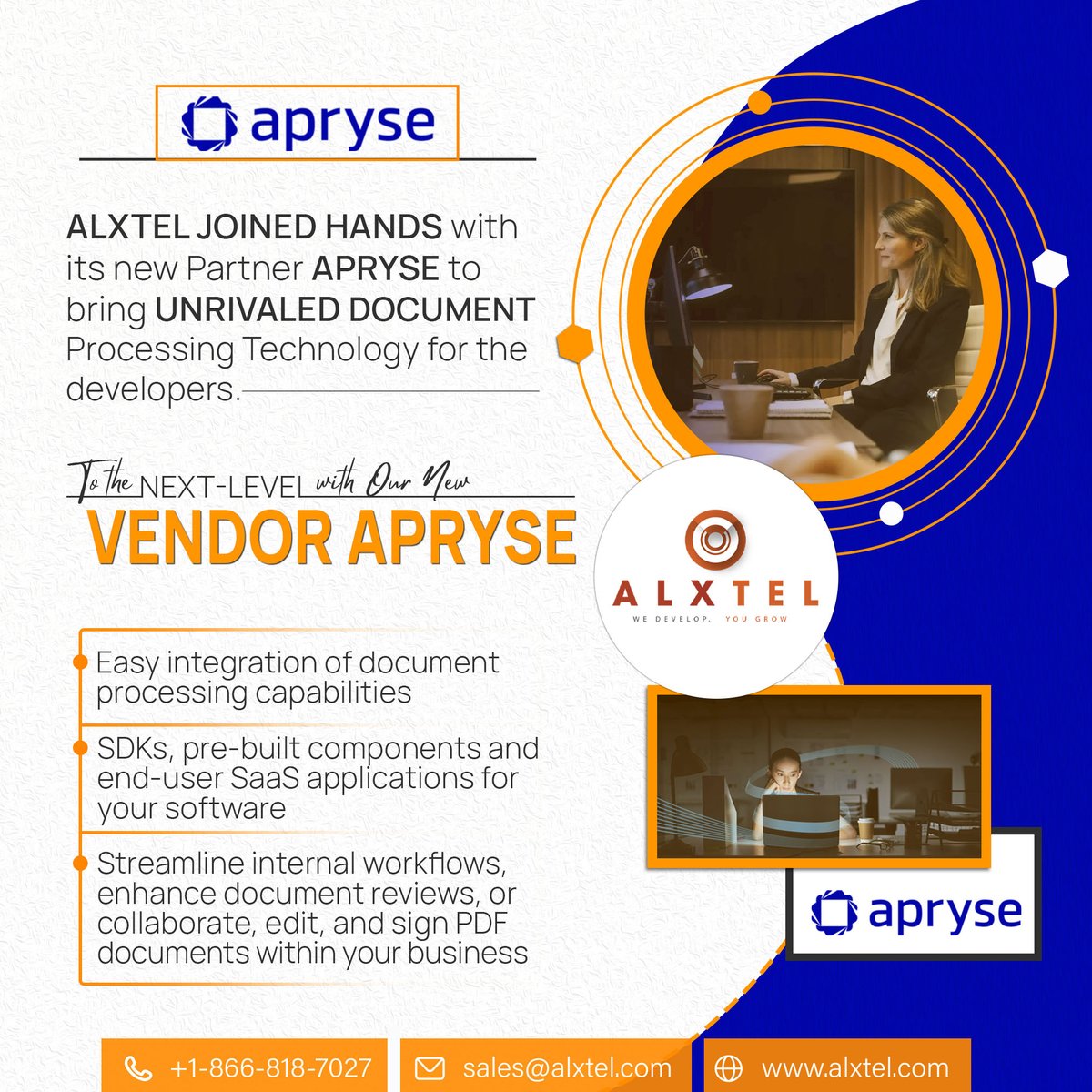 AlxTel's tweet photo. We are so glad announcing our newest partnerships with Apryse .
Apryse SDKs, pre-built components and end-user SaaS applications enable the world’s leading companies to easily generate, convert, view, edit, and sign documents within their applications and workflows.
#pdf #ocr https://t.co/Pr5aC5BzEV