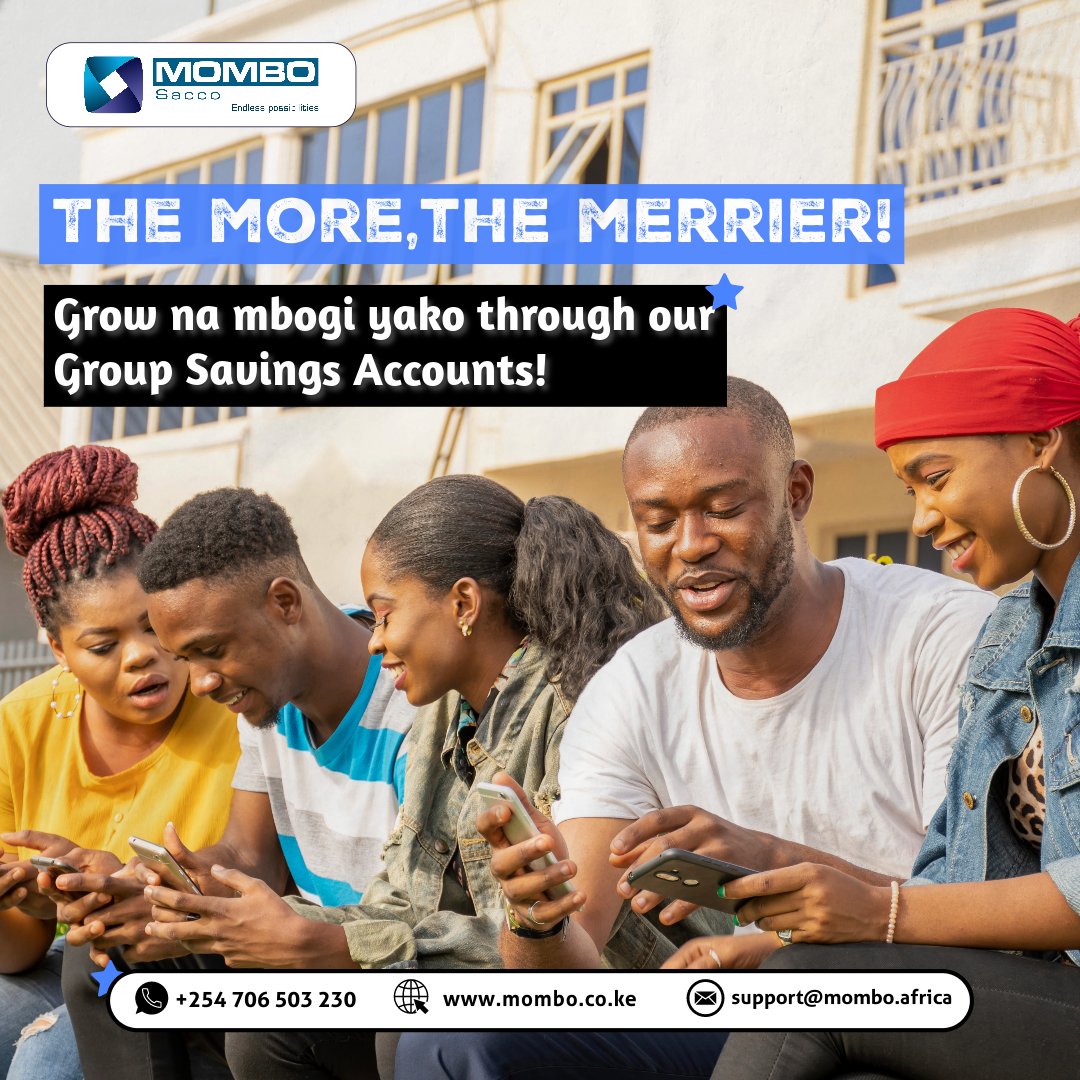 mombosacco's tweet image. Level up with your friends and watch your dreams flourish! Strength in numbers, success in unity! 💪🤝 #SavingsGoals #GroupPower #FinancialGrowth" 

Visit our website and learn more about our group accounts. mombo.co.ke/product-news/o… 

#StateOfTheNation #maandamano #save #invest