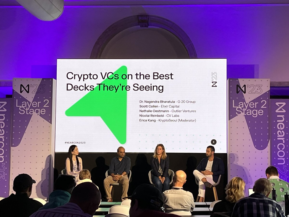 Anna Stoilova 🔜 GDC (@annastoic) on Twitter photo Crypto VCs panel by
Dr. Nagendra Bharatula
@NathalieOestman
<a href="/ReinboldNicolai/">Nicolai Reinbold</a>
Erica King (Moderator)
Insights 🧵👇
#NEARCON23 #nearcon #NEAR Crypto VCs panel by
Dr. Nagendra Bharatula
@NathalieOestman
<a href="/ReinboldNicolai/">Nicolai Reinbold</a>
Erica King (Moderator)
Insights 🧵👇
#NEARCON23 #nearcon #NEAR