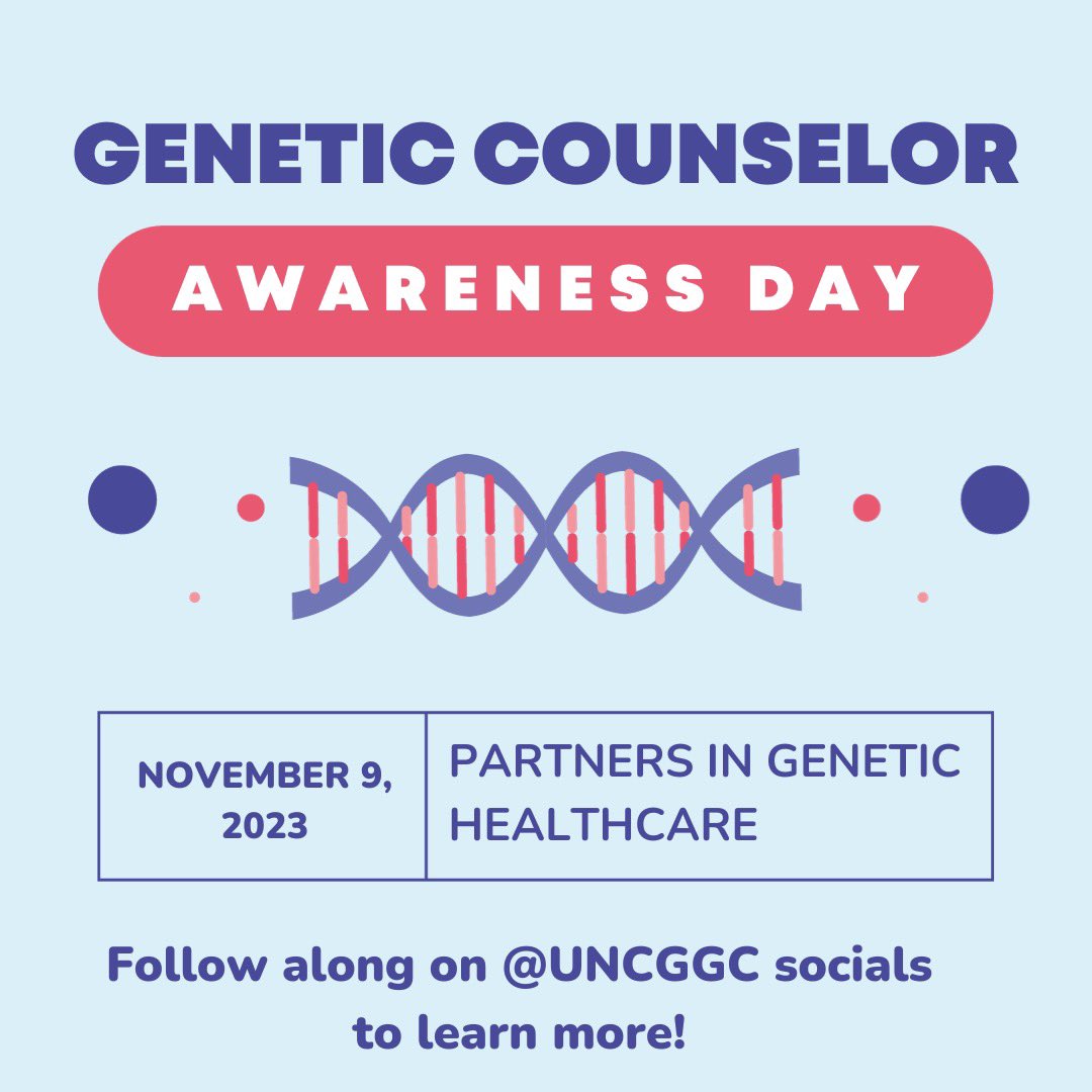 Did you know that November 9th is National Genetic Counselor Awareness Day? Join us in celebrating today by following along on <a href="/UNCGGC/">UNCG Genetic Counseling Program</a> socials for a series of Genetic Counselor Awareness Day posts. #IAmAGeneticCounselor