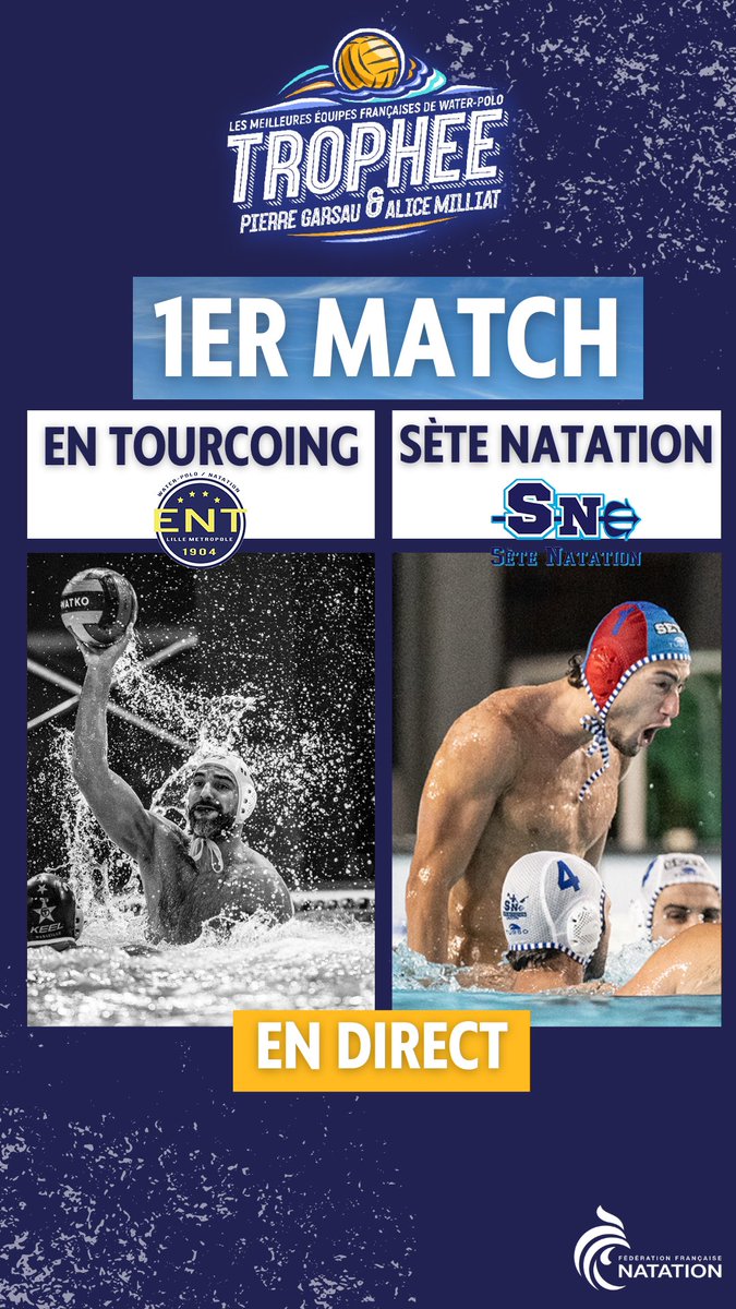 Début du premier match à 14h45 à la piscine de la Kibitzenau 🤽🏻‍♂️✨