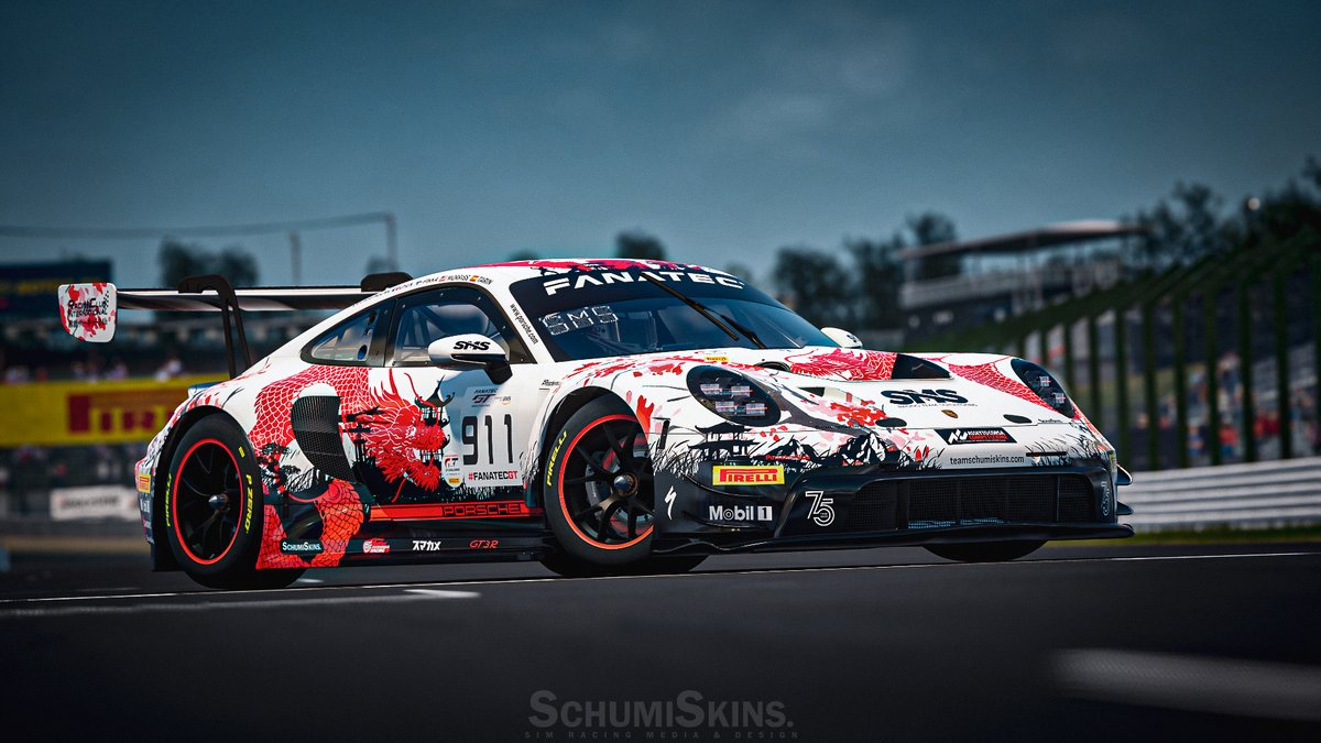 SchumiSkins's tweet photo. New @AC_assettocorsa livery design made on the #Porsche992GT3R for the Suzuka 24h hosted by @RCI_Racing 

Had various inspirations from this design, loved implementing some japanese identity to the livery 🔥

What do you think? 👀 https://t.co/s0bmNRbEyu