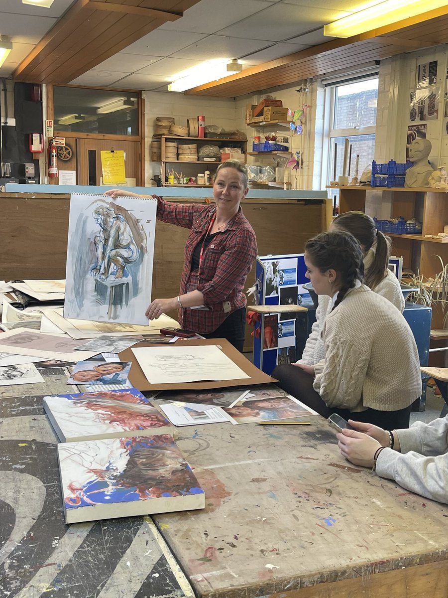 Artist Grace Engel has been talking to our Year 12 and 13 students today. She has given them tips for their own work and ideas from her own practice. We are so grateful for her amazing help! #artisttalk #drawing #alevelart