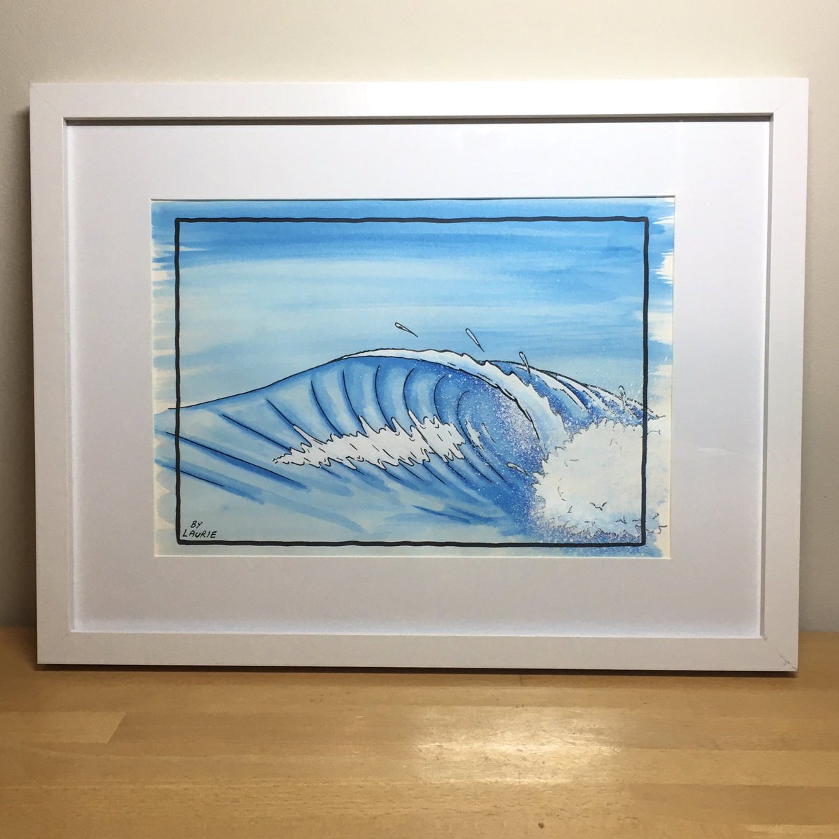 ByLaurieDesigns's tweet image. Coupla little cartoon waves for an upcoming local show.

#wave #waves #waveart #surf #surfart #gouache #wavepainting #waveartwork #painting #framedartwork #blue #bylauriedesigns