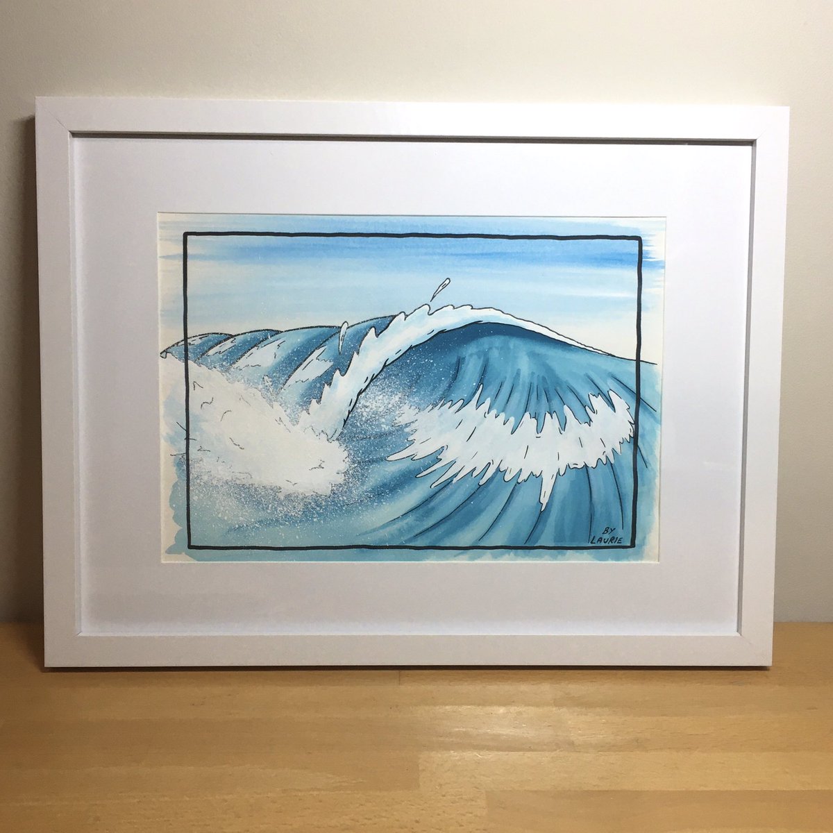 ByLaurieDesigns's tweet image. Coupla little cartoon waves for an upcoming local show.

#wave #waves #waveart #surf #surfart #gouache #wavepainting #waveartwork #painting #framedartwork #blue #bylauriedesigns