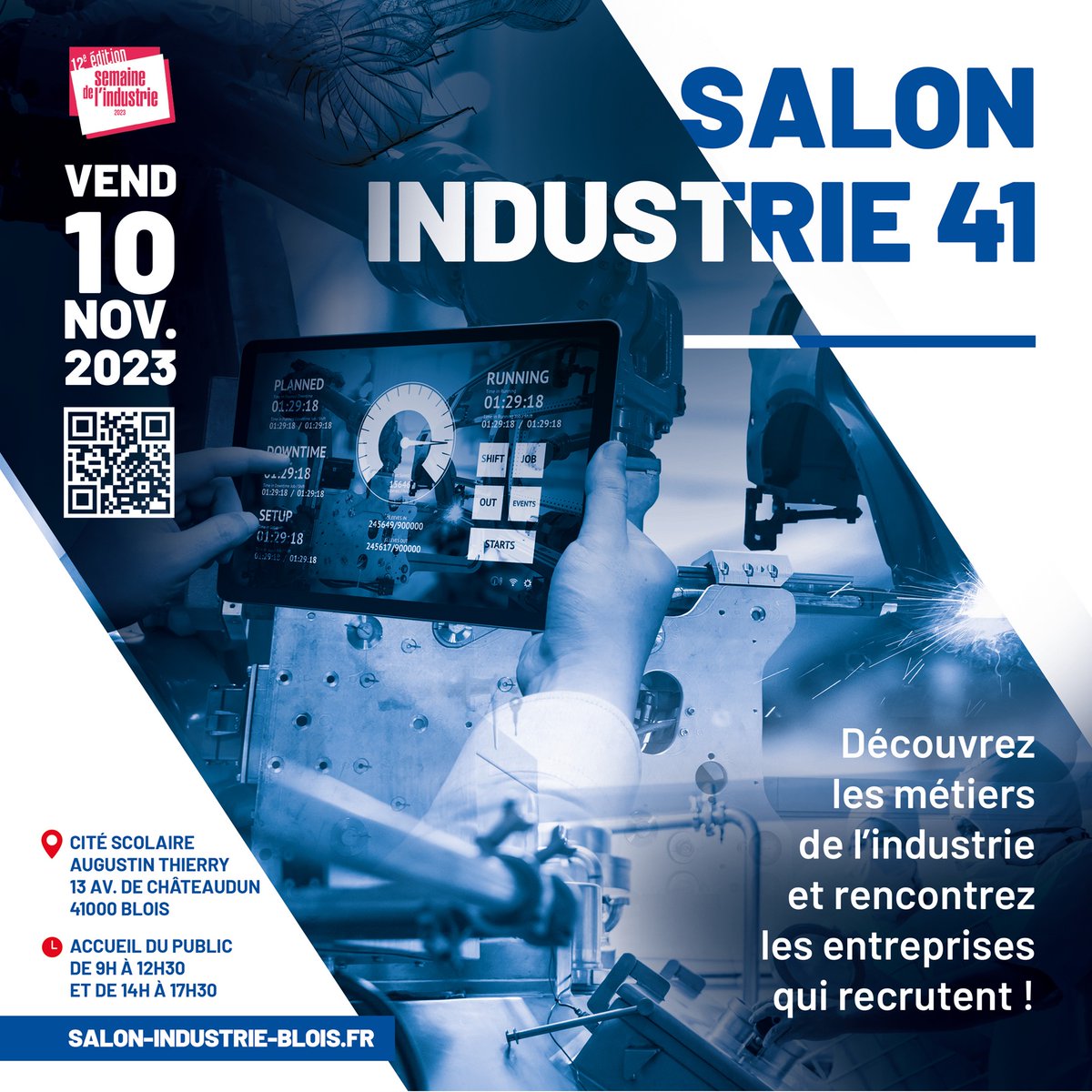 [#actu] <a href="/agriKomp_Fr/">agriKomp</a>  &amp; <a href="/ServiceUnion_FR/">ServiceUnion_FR</a> seront présents le 10/11 au lycée Augustin Thierry à Blois lors du Salon Industrie 41 👩🏻‍🔧

De 9h00 à 12h30 et de 14h00 à 17h30 mettez vous en relation avec nos spécialistes de la méthanisation agricole et n'oubliez pas votre CV ! 🔧