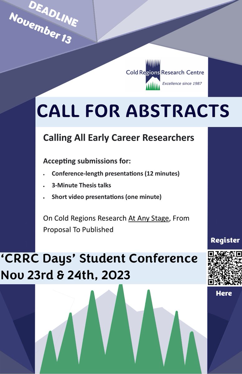 Only a few more days to submit abstracts and register for CRRC Days. This conference is free to attend and present at!