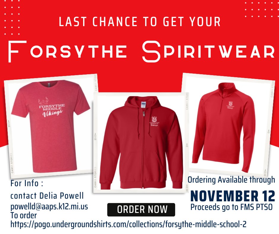 Forsythe MS (@a2forsythe) on Twitter photo Order your spirit wear by Sunday pogo.undergroundshirts.com/collections/fo… #showyourspirit <a href="/A2schools/">A2 Public Schools</a> #forsythe Order your spirit wear by Sunday pogo.undergroundshirts.com/collections/fo… #showyourspirit <a href="/A2schools/">A2 Public Schools</a> #forsythe