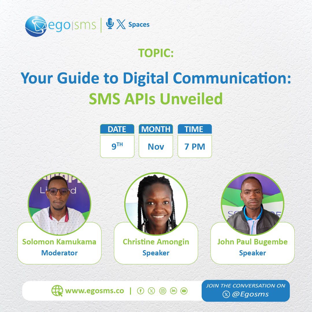 SolomonKamukam1's tweet image. SMS APIs: Unlock the power of text messaging for your business, today at 8pm!
Click the link to join the conversation:
#SMSAPIs #TwitterSpaces #Egosms