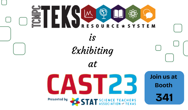 #STATCAST is upon us! Come visit us at booth 341 in the exhibit hall to preview our curriculum for the new science TEKS, as well as multiple resources to help get you ready for the change. TEKS Resource System has your back when it comes to the new TEKS!

#STATCAST23
#TEKS_RS