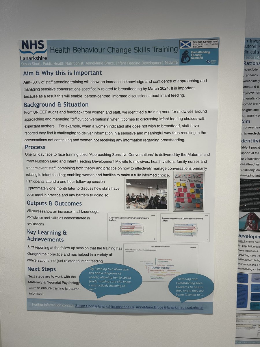 Delighted to share the learning from our conversations training to ensure staff feel confident and skilled having mother centred conversations @Annie3Bruce @TrudiMarshall1 @NHSLHI @NHSLanarkshire 🤱 #bfscot2023