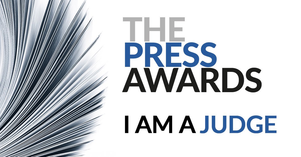 Delighted to be a judge for this year’s @PressAwardsuk, celebrating some of the very best in British journalism #PressAwards