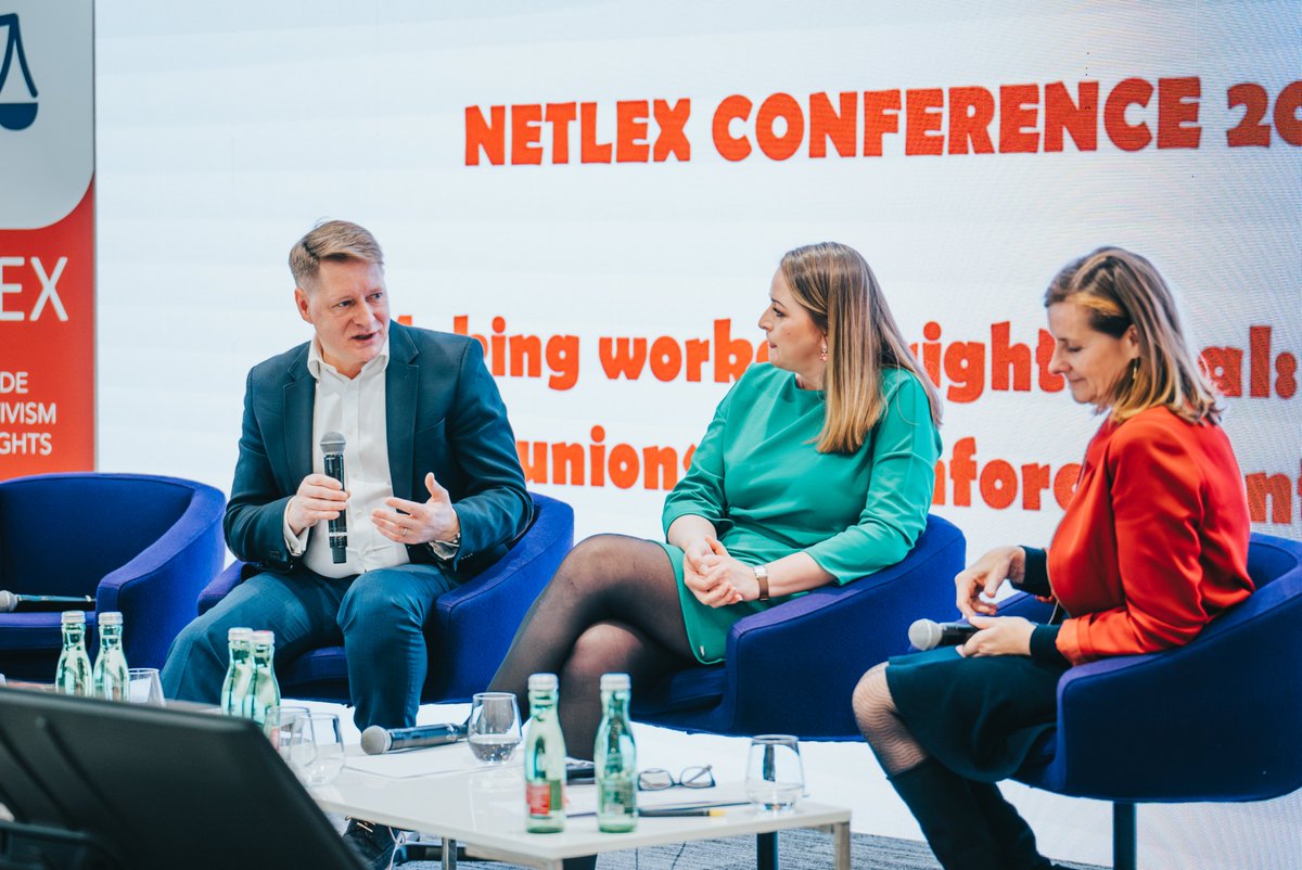 MonikaUhlerova's tweet image. 🇸🇰🇪🇺 Excited to be a part of the #NETLEX conference happening in #Bratislava! 🌐As we delve into the complexities of enforcing workers&apos; rights in the current landscape, I had the honor of opening the event alongside @IsaSchoemann from @etuc and @CosminBoiangiu from the European…