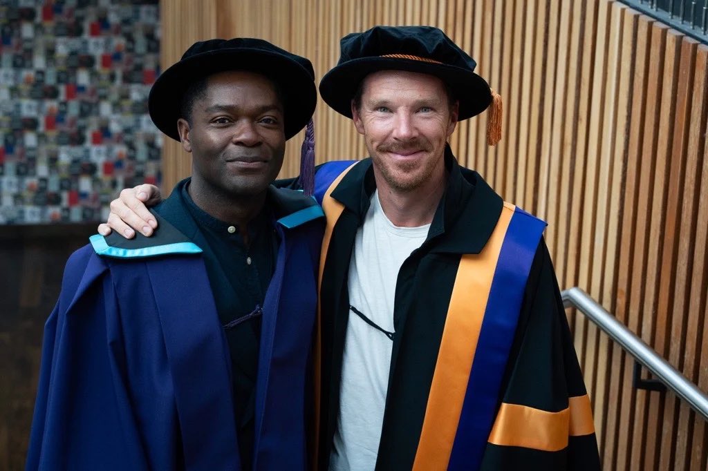 Lovely to see LAMDA President #BenedictCumberbatch CBE award alumnus #DavidOyelowo OBE with an honorary Masters in Dramatic Arts. Did my first course here and they’re both such gentleman ❤️👏🏽✨