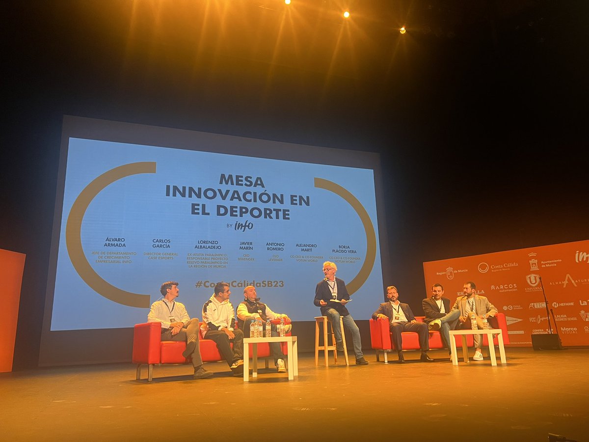 MESA DE INNOVACIÓN EN EL DEPORTE by <a href="/infoRMurcia/">Instituto de Fomento</a> 
<a href="/SportBiz_World/">Sport Business World</a> <a href="/futbolemotion/">Fútbol Emotion</a> 
#CostaCálidaSB23 
Nivelado de ponentes !!