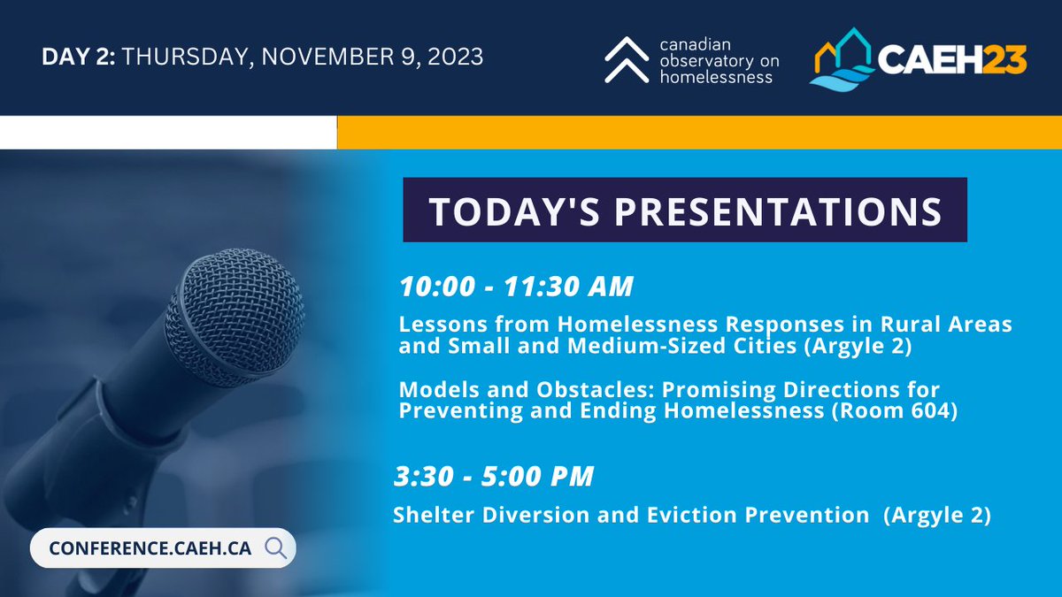 Day 2 at #CAEH23 is here! We're energized and inspired by the discussions, connections, and shared commitment to #EndHomelessness. Don't miss our engaging sessions today—check our schedule image for details.